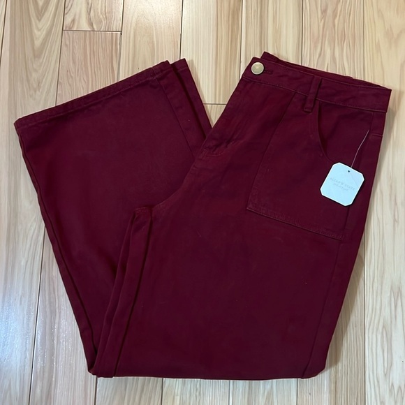 Altard state women’s wide leg jeans burgundy - Picture 1 of 6